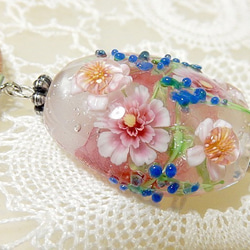 Necklace of Rose & Herb Garden Lampwork Glass Bead sra 第6張的照片