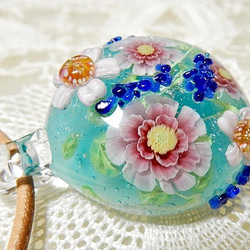 Lampwork Glass Pendant of Rose & Herb Garden, sra 第4張的照片