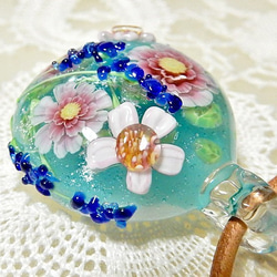 Lampwork Glass Pendant of Rose & Herb Garden, sra 第5張的照片