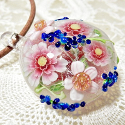 Lampwork Glass Pendant of Rose & Herb Garden, sra 第1張的照片