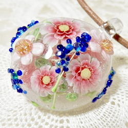 Lampwork Glass Pendant of Rose & Herb Garden, sra 第3張的照片