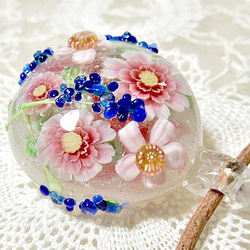 Lampwork Glass Pendant of Rose & Herb Garden, sra 第4張的照片