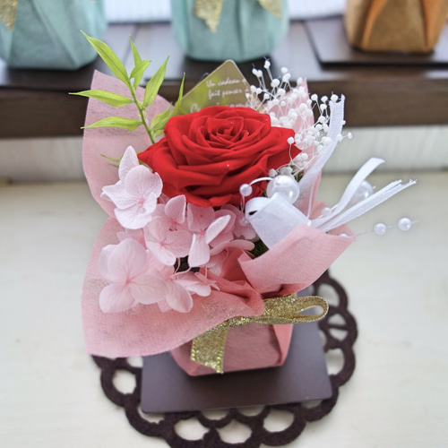 プリザーブドフラワー☆クリアケース入り！Kiraraブーケ プリザーブド