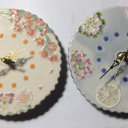 新作 受注春のフリル時計 桜秋桜燕 ギフト包装無料 5枚目の画像