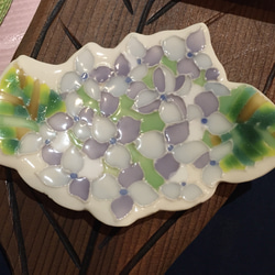 再販 豆皿 受注製作紫陽花 ブルー 春色新作2022 2枚目の画像