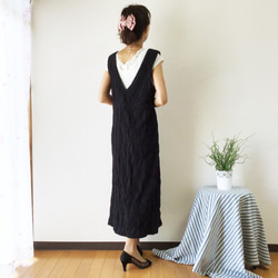 ロング丈のジャンパースカート(black) 2枚目の画像