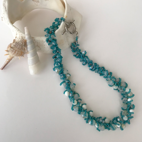 Atelier Amie】Sale＊30%OFF 1点もの ビーズクロッシェネックレス 