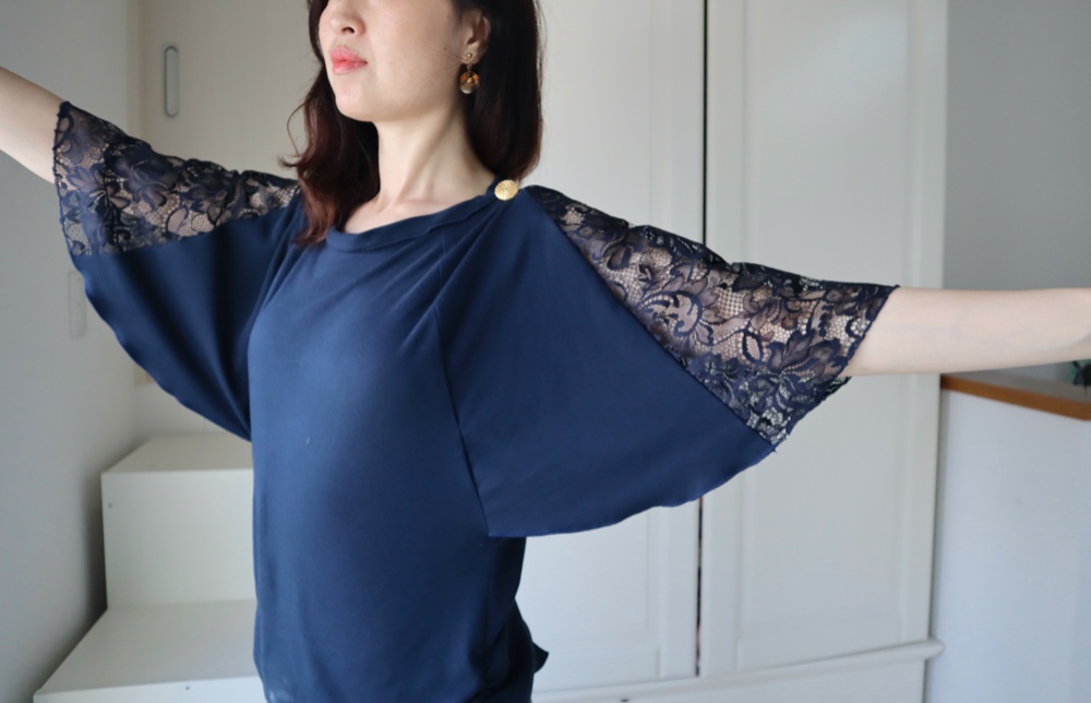 特注レース蝶々トップスTシャツ(レースマスクは別売り）レース変更あり