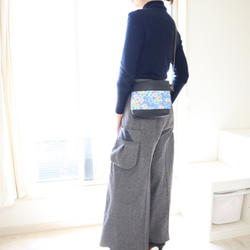 ちょうちんパンツ/グレー/三河木綿刺し子織り キュロット・ワイド