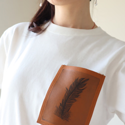2020アートTシャツー『銅版版画ー羽』ー白 5枚目の画像
