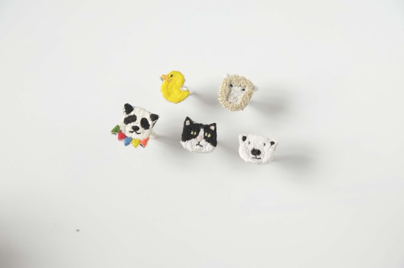 手刺繡 動物 戒指 Hand embroidery Animals Ring 第3張的照片