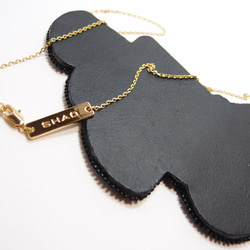 SHAO / Bow Tie Embroidery Necklace / Blue Black 6枚目の画像