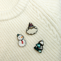 SHAO / 小小聖誕樹 手工刺繡胸針 第6張的照片