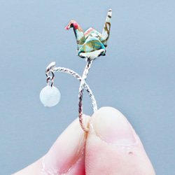 迷你紙鶴水晶戒指 - 一抹月色（海藍） 第5張的照片