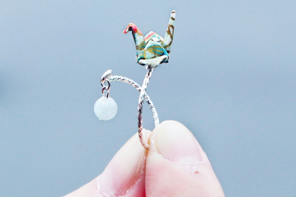 迷你紙鶴水晶戒指 - 一抹月色（海藍） 第5張的照片