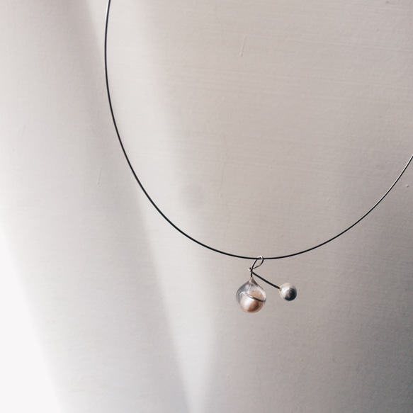 冰結珍珠 - 雙結綴，925純銀頸鏈（原價1080） 第2張的照片