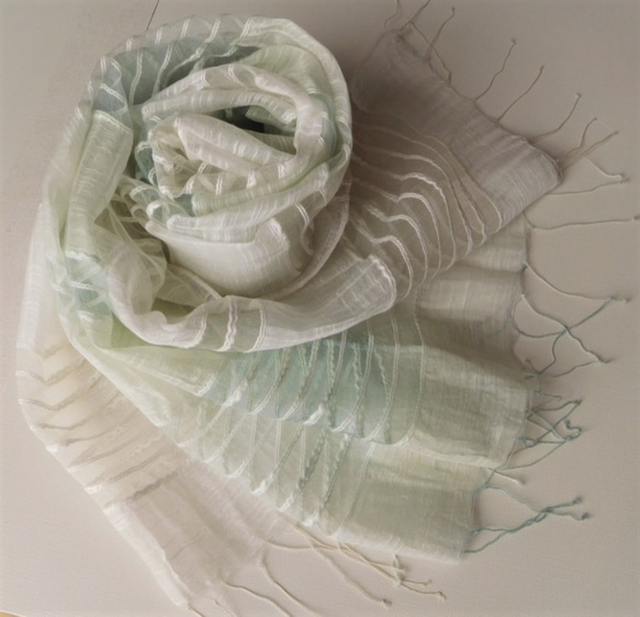 シルクとコットンの透かし織りストール 10枚目の画像