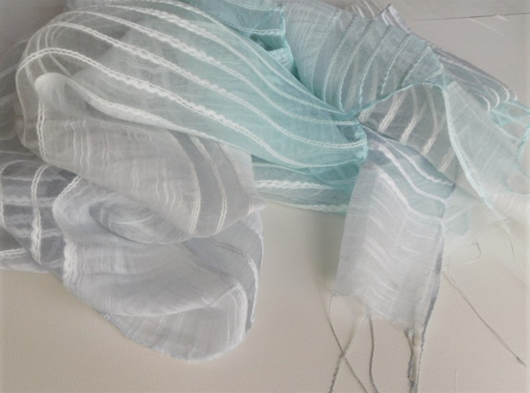シルクとコットンの透かし織りストール 3枚目の画像