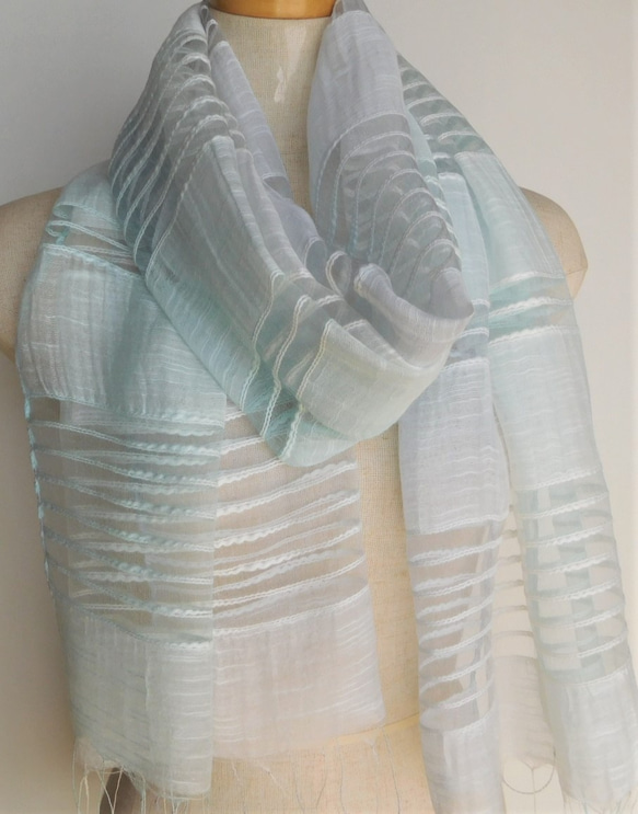 シルクとコットンの透かし織りストール 10枚目の画像