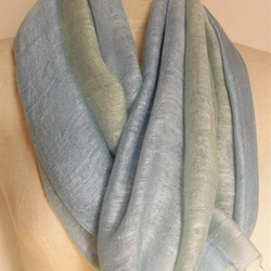 二重紗織お肌触りの良いシルクレーヨン「灰青色～若芽色」　 6枚目の画像