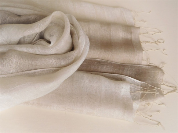「イカスミ染め」二重紗織お肌触りの良いシルクレーヨン 9枚目の画像