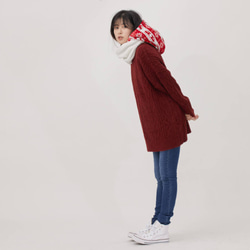 Yuki winter holiday warm hoody twist scarf / Red 3枚目の画像
