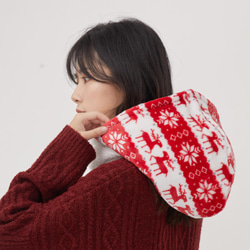 Yuki winter holiday warm hoody twist scarf / Red 5枚目の画像