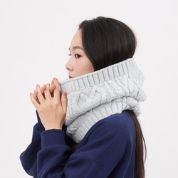 Lulu Cable Knitting Warm Neck Gaiter / Grey 7枚目の画像