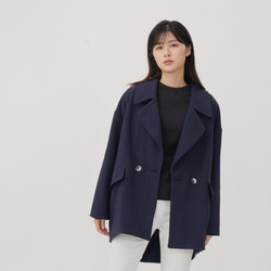 Beata Cotton Double-breasted suit / Navy 2枚目の画像