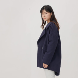 Beata Cotton Double-breasted suit / Navy 6枚目の画像