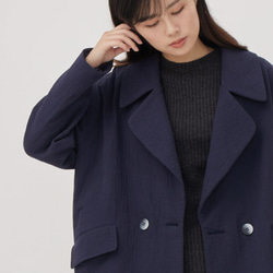 Beata Cotton Double-breasted suit / Navy 8枚目の画像