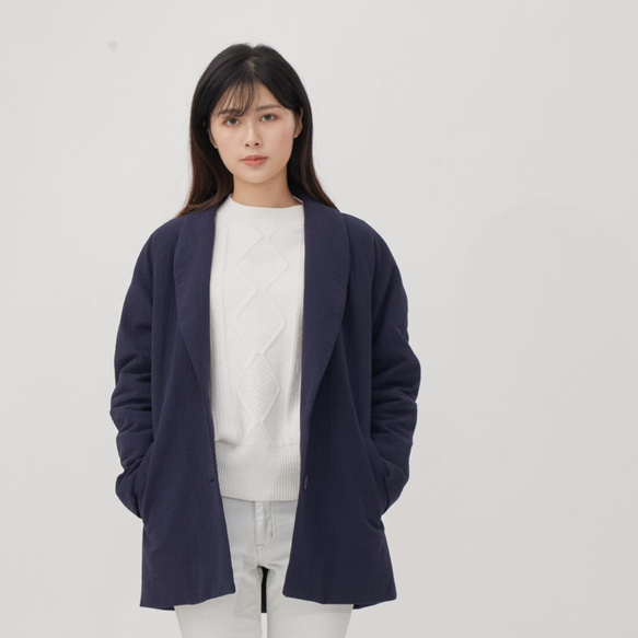 Carol Cotton Raglan Sleeves Suit jackets / Navy 2枚目の画像