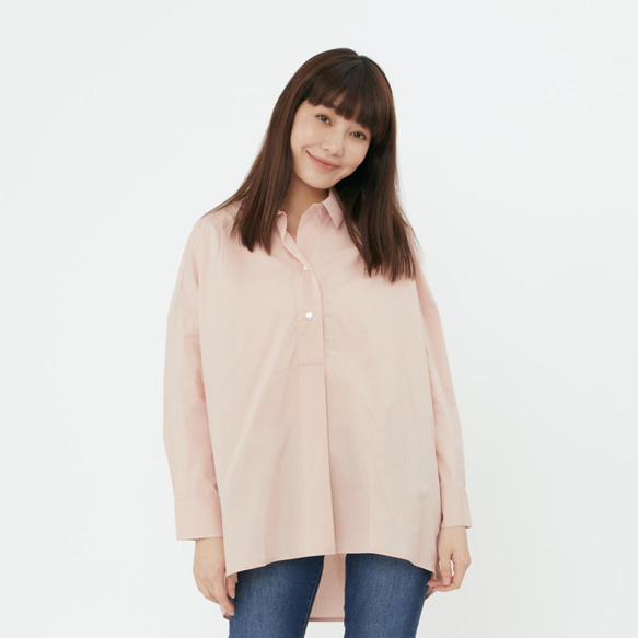 Natalie Pullover Wide Long Sleeves Shirt Top / Cherry Pink 2枚目の画像