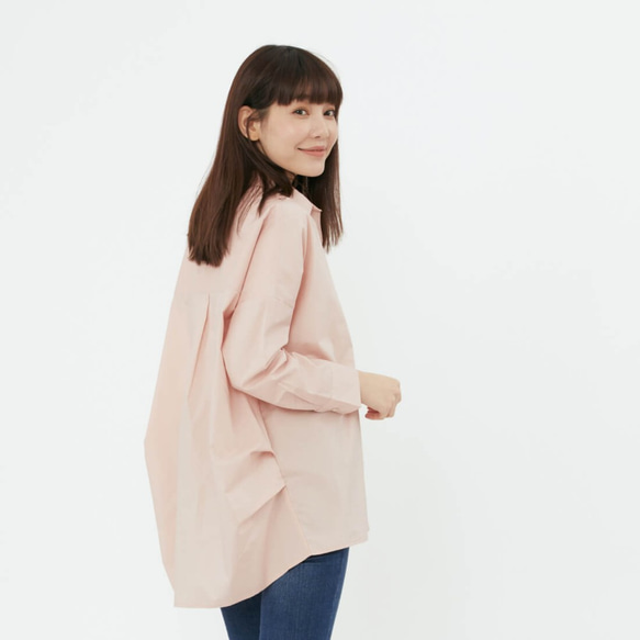 Natalie Pullover Wide Long Sleeves Shirt Top / Cherry Pink 3枚目の画像