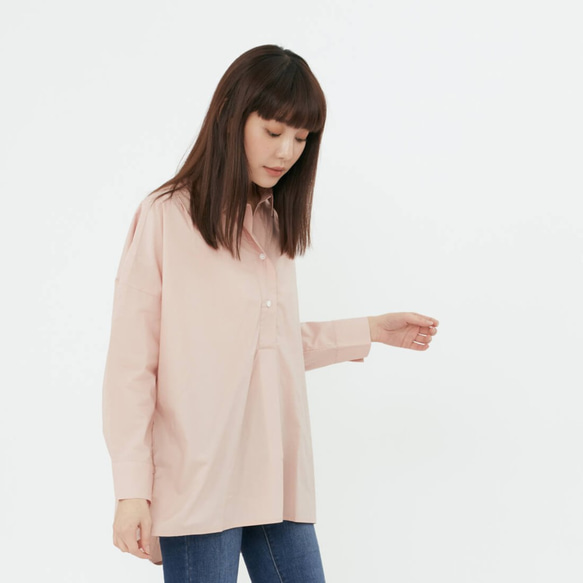 Natalie Pullover Wide Long Sleeves Shirt Top / Cherry Pink 6枚目の画像
