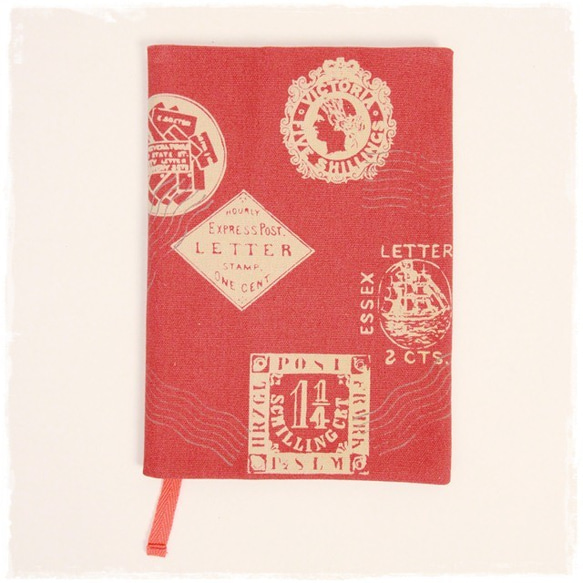 郵便切手 ブックカバー レッド 2枚目の画像