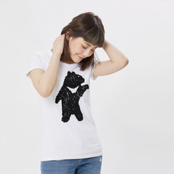 タイワンツキノワグマ ピーチ起毛ソフトコットン・半袖・レディースTシャツ 3枚目の画像