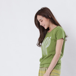 花とサボテン Cotton Women T-shirt 4枚目の画像