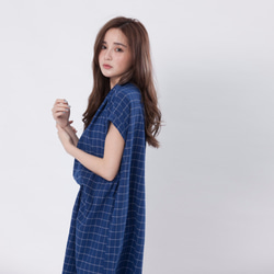 signal tunic dress in check/ Blue 7枚目の画像