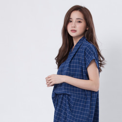 signal tunic dress in check/ Blue 8枚目の画像