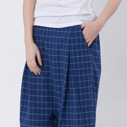 Gary Check wide-leg pants/ Blue 7枚目の画像