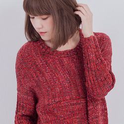 Enid Front Open Knit Sweater /Red 6枚目の画像