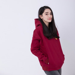 Barbara Warm Winter Fleece Hoody T-shart / Wine Red 2枚目の画像