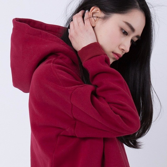 Barbara Warm Winter Fleece Hoody T-shart / Wine Red 5枚目の画像