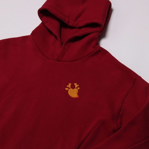 Barbara Warm Winter Fleece Hoody T-shart / Wine Red 8枚目の画像