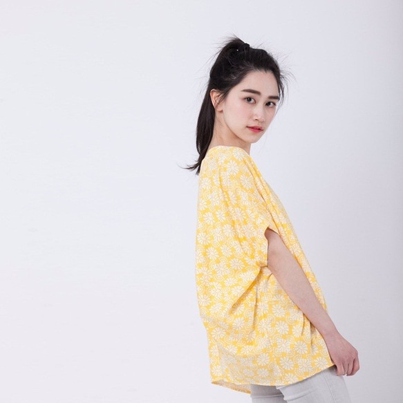 Round Shape Yellow Print Top 4枚目の画像