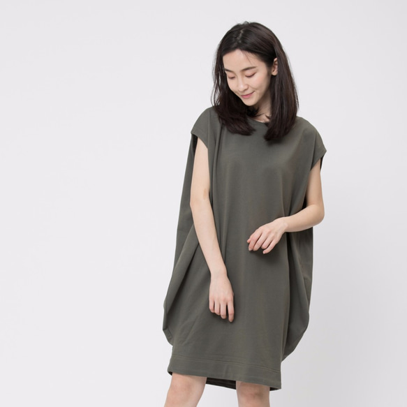 Franch terry lantern dress / Green Project009 4枚目の画像