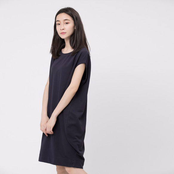 French terry lantern dress / Navy Project009 8枚目の画像