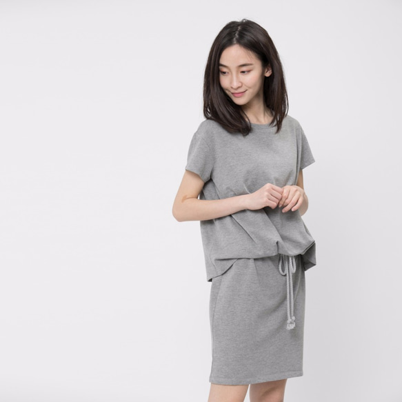 French terry drawstring dress / Heather Grey Project 008 2枚目の画像