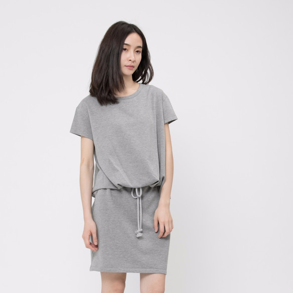 French terry drawstring dress / Heather Grey Project 008 4枚目の画像